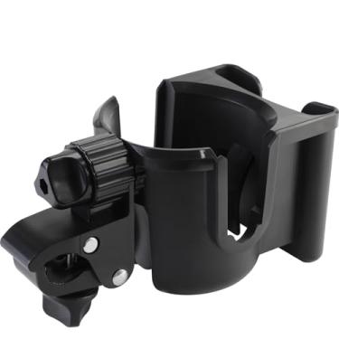 Imagem de Suporte de copo universal para carrinho de bebê com suporte de telefone, suporte de garrafa rotativo de 360° com clipe forte, acessórios para carrinho, bicicleta, cadeira de rodas, andador, scooter