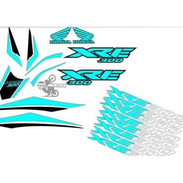 Imagem de Kit Completo Adesivo XRE 300 - Adesivos Matrix, Azul Claro