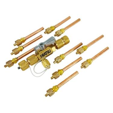 Imagem de Kit 1 Válvula Removedora Extratora De Núcleos Vcrh-1 Com 10 Válvula Schrader 1-4 50mm 1 Unidade