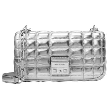 Imagem de Michael Kors Bolsa de ombro pequena com corrente conversível Tribeca, ferragens prateadas/prata