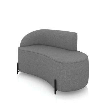 Imagem de Sofá 2 Lugares Orgânico 140cm Pé Ferro Preto Morgan Linho D03 - D`Rossi