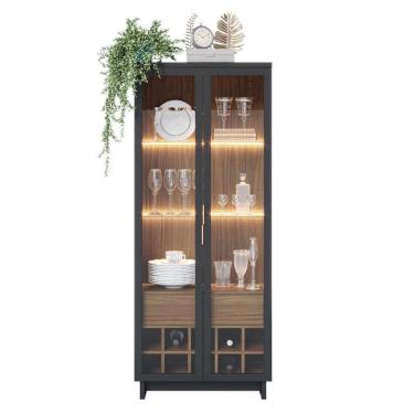 Imagem de Cristaleira Guanabara Preto Acetinado Noce Milano – Colibri