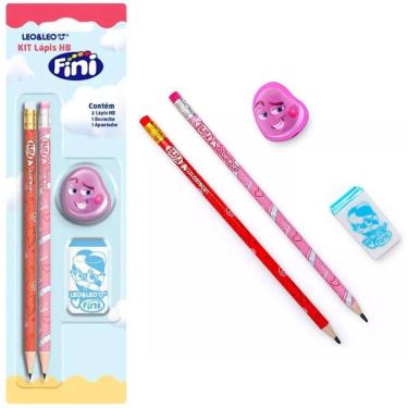 Imagem de Kit Lapis Hb Fini 2 Lapis, Apontador E Borracha - Leo & Leo