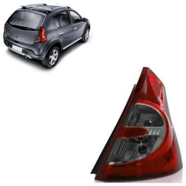 Imagem de Lanterna Traseira Sandero 2009 2010 2011 Liso Acrílico Bicolor Fumê - 