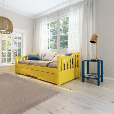 Imagem de Bicama Solteiro American Estilo Sofá em Madeira Maciça Amarelo