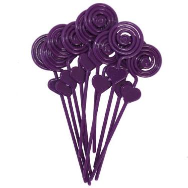 Imagem de Porta Recado Espiral Plástico Lembrancinha Roxo 100 Peças - RUSSO ART