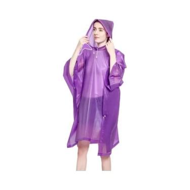 Imagem de Poncho De Chuva Transparente À Prova De Vento EVA Feminino Bicicleta M