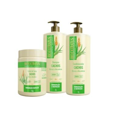 Imagem de Kit Bio Extratus Cachos (1L/Kg) Shampoo, Condicionador e Banho de Creme