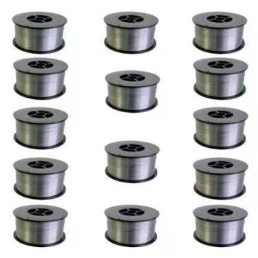Imagem de Kit - 14 Arame Para Solda Mig Revestido Uso Sem Gás 0,8mm E71t-sg - Rolo 1kg - Galzer