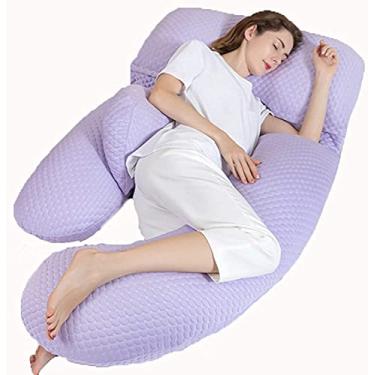 Imagem de JIYTG Travesseiro de gravidez, travesseiro de gravidez, travesseiro de maternidade em forma de U para dormir de lado e alívio de dor nas costas, travesseiro de gravidez para dormir com design de bebê