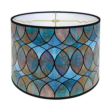 Imagem de Royal Designs, Inc. Persiana decorativa moderna feita à mão, feita nos EUA, 25,4 cm, HBC8041-10, tons frios