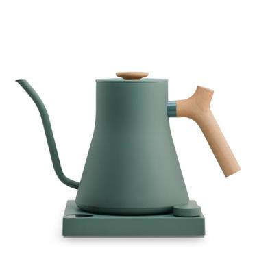 Imagem de Chaleira elétrica Fellow Stagg EKG Pro pescoço de ganso – Café e chá, aquecimento rápido, controle preciso de temperatura, programação, temporizador embutido, verde-fumaça com alça de madeira, 900 ml