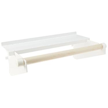 Imagem de Wall Control Suporte de toalha de papel e haste de cavilha conjunto de prateleira para placa de pegboard Wall Control e placa de ferramentas ranhurada - branco