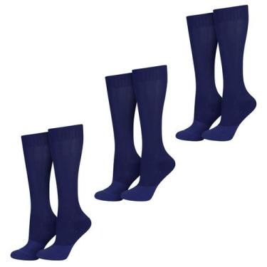 Imagem de Kit 3 Meião Kanxa de Futebol Infantil 28/32, Azul escuro