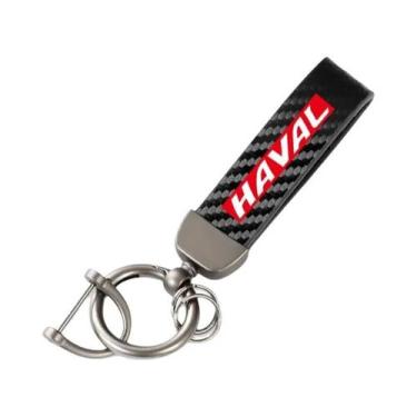 Imagem de Chaveiro De Couro Com Fibra De Carbono Para Great Wall Haval F7 H6 H2 