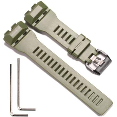 Imagem de Pulseira de resina de substituição compatível com Casio GBD-100 Underground Labo Series Watch Band (Verde militar)
