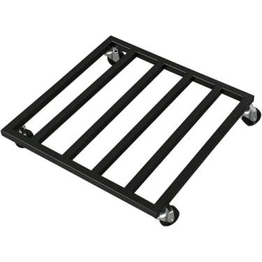 Imagem de Base Móvel De Aço Dos Potenciômetros De Atirust Da Tubulação De Aço Das Zorras Do Rolo De Trasport Da Zorra Com Roda 50kg Do Yo Do Freio Resistente, 6 Tamanhos, Black, 30x30cm