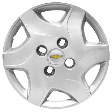 Imagem de Jogo 4 Calotas Aro 13 C/Emblema Gm Celta 2012 13 14 15 Prata