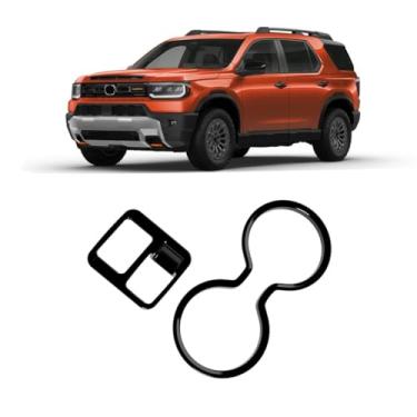 Imagem de TENWIND Tampa do interruptor de freio do painel do console central do carro compatível com acessórios Honda Passport 2026+ (ambos + preto brilhante)