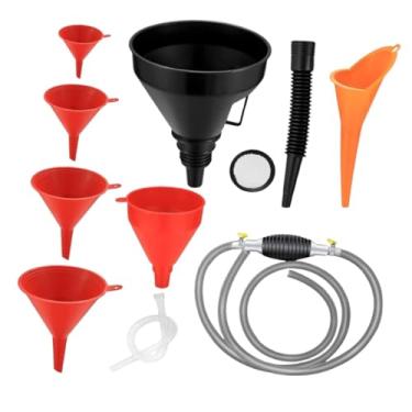 Imagem de FJMQHU Funis de óleo automotivos, funis de enchimento de água, boca larga, acessórios para veículos