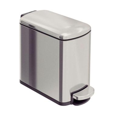 Imagem de Lixeira Tipo D Slim Aço Inox Acetinado Balde Interno 6 Litros - Tramontina 94538/606