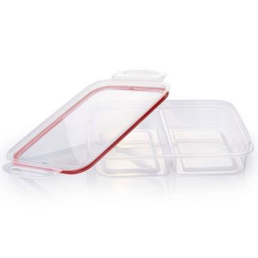 Imagem de Porta frios hermético Trava Mais com 2 divisórias vermelho Plasutil ref.13386