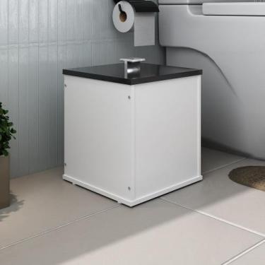 Imagem de Lixeira Banheiro Cesto Cozinha Luxo MDF - Fabribam Gabinetes, Branco/p