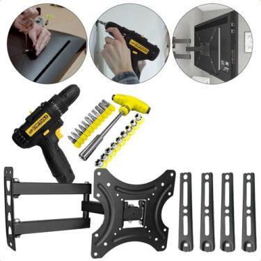Imagem de Suporte Articulado TV Monitor 32 55 Polegadas Retrátil + Furadeira 12v