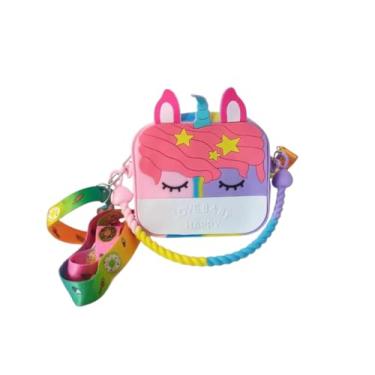 Imagem de Bolsa Infantil Unicórnio 3D com Alça Colorida – Modelo Love Baby Happy – Fofa, Colorida e Divertida