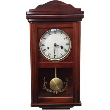 Imagem de Relógio De Parede Chime Relógios De Avô Europeu Retro Decoração De Sala De Estar Mecânico Enrolamento Manual Vintage Numerais Romanos Movimento De Pêndulo Madeira Maciça