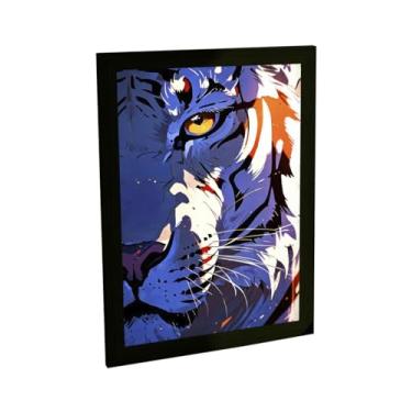 Imagem de Quadro Decorativo Tigre Branco Ilustração Decoração Poster Quarto Sala