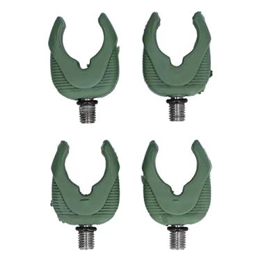 Imagem de QANYEGN 4pcs de pesca de carpa descanso, alças de haste da cabeça em U, suportes de barra de barra de barragem de barra de barra de silicone Gel Butrinhos com M3/8 Thread (OD Green)