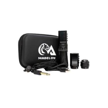 Imagem de Pen Máquina Tatuagem Madelon Curso Ajustável 2 Fontes Black - no-brand