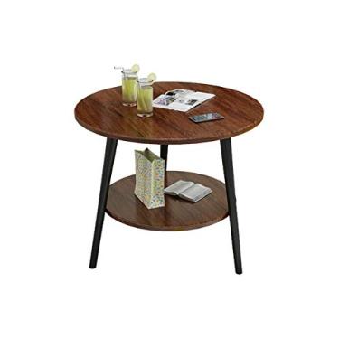 Imagem de Mesa de centro de design simples, mesa de centro nórdica, mesa de flores, pequena mesa redonda, simples, moderna, apartamento, quarto, varanda, criativa, dupla, mini sofá, mesa lateral minimalista