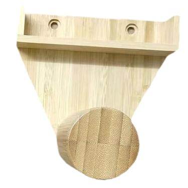 Imagem de Baoblaze Organizador triangular de madeira para snooker, suporte de giz para parede para manutenção de mesa de sinuca, acessório resistente de 12x12 cm de, Cor de Madeira