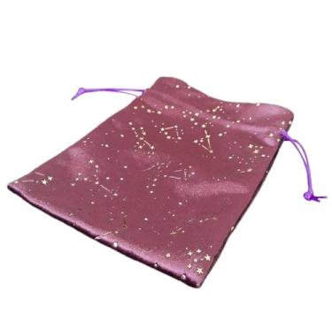 Imagem de Bolsa de cordão de tarô - Titular de cordão de tarô padrão de constelação - Bolsa de armazenamento macia para entusiastas de, mágico, brincos, colar, baralhos Oracle