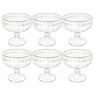 Imagem de Taça Sobremesa Em Cristal Imperial Fio Ouro 200Ml 6 Peças