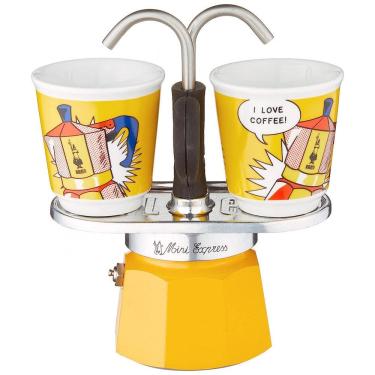Imagem de Mini Cafeteira de Café Expresso Manual até 80 mL, Alumínio, Bialetti, Amarelo