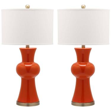 Imagem de Abajur Luminária de Mesa em Cerâmica, Estilo Tradicional com 76 cm de Altura para Quarto, Sala de Estar e Escritório, 2 Un, 110V 100W