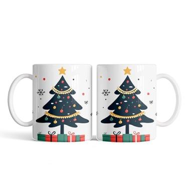 Imagem de Caneca xicara porcelana arvore de Natal 25EI (vermelho)