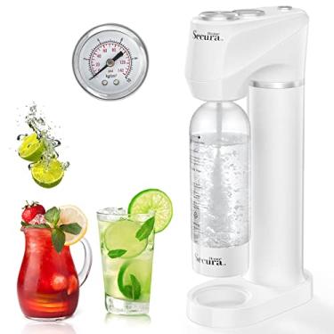 Imagem de Secura Home Máquina de água com gás | Tecnologia exclusiva de medidor de pressão | Carbonatação rápida e personalizada para qualquer bebida, com garrafa PET livre de BPA, cilindro de troca de CO2 de