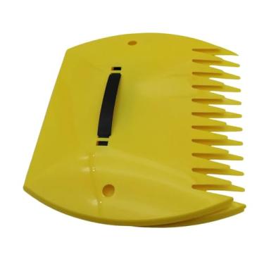 Imagem de Fenteer Pás para folhas, pegadores de folhas leves e multifuncionais, ancinhos manuais, ferramenta de jardinagem para limpeza de lixo, recortes de grama e, Retângulo Amarelo