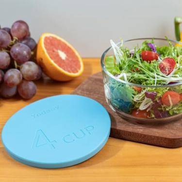 Imagem de 1 peça de 4 xícaras de tampa de silicone azul para pirex e âncora de vidro 7201-PC 4 xícaras, tampa de 15 cm de diâmetro (azul)