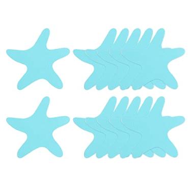 Imagem de 12 peças adesivos antiderrapantes para banheira piso de chuveiro 9,8 cm fita adesiva antiderrapante estilo estrela do mar decalques para banheiro cozinha banheira degraus escadas, azul