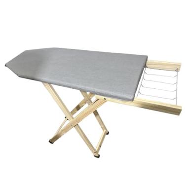 Imagem de Tabua de Passar Roupas Tradicional em Madeira 2 Regulagens de Altura Tecido Térmico