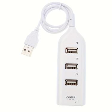 Imagem de Expansor de porta USB 4 em 1 com adaptador USB 2.0 Hub USB para laptop, PC, Dell HP (4 portas)