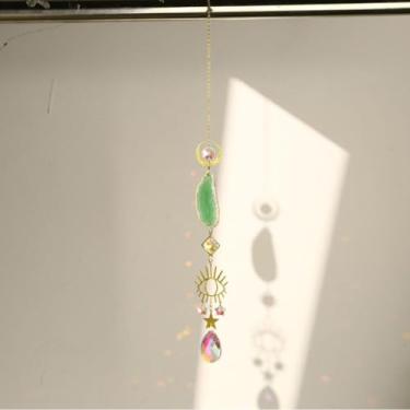 Imagem de Apanhador de sonhos de cristal de lua, apanhador de sol arco-íris para janela, parede, carro, pingente de cristal boho para quarto, berçário, decoração de casa, presente de Natal e Ação de Graças