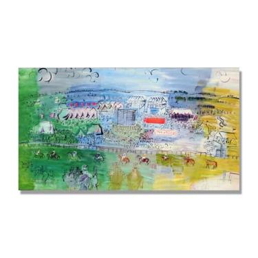 Imagem de Raoul Dufy Prints, (Jockey Club), pôster de viagem vintage, arte impressionista, imagem de arte de parede em tela para decoração de casa. Somente tela de 70 x 125 cm - 27,6 x 49,2 pol