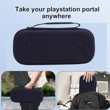 Imagem de Heayzoki Estojo de Transporte Rígido PS Portal, Kit de Acessórios 6 Em 1 Com Protetores de Tela de Capa de Silicone à Prova de Chuva, Kit de Limpeza de Punhos de Polegar, para Reprodutor (Azul