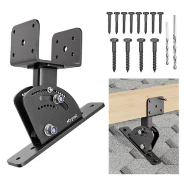 Imagem de Mayset Suporte de elevação de telhado de pérgola ajustável e ângulo ancorado para terraço resistente para cobertura de pátio de madeira (1 pacote)